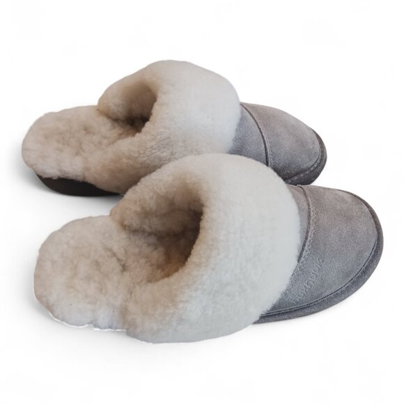 Nuknuuk Women’s Slip-On Slippers – Light Blush Suede, Sherpa Lined, Size 9 - Picture 2 of 7